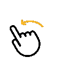 Mano indicando desplazamiento